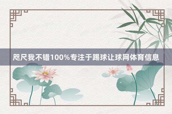 咫尺我不错100%专注于踢球让球网体育信息