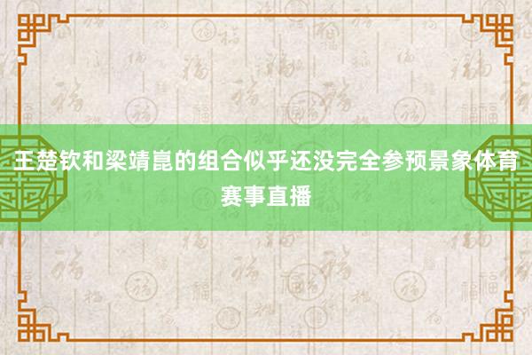 王楚钦和梁靖崑的组合似乎还没完全参预景象体育赛事直播